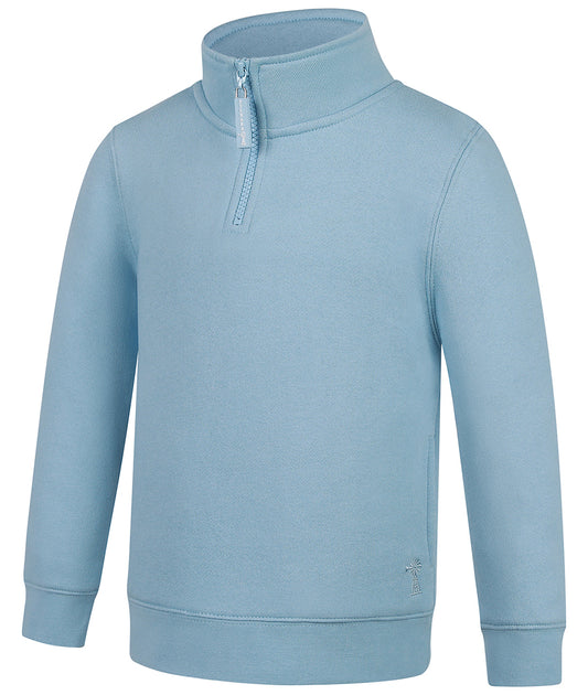 Pilbara - Children's Zipper C/F Fleece Pullover - Cerulean
