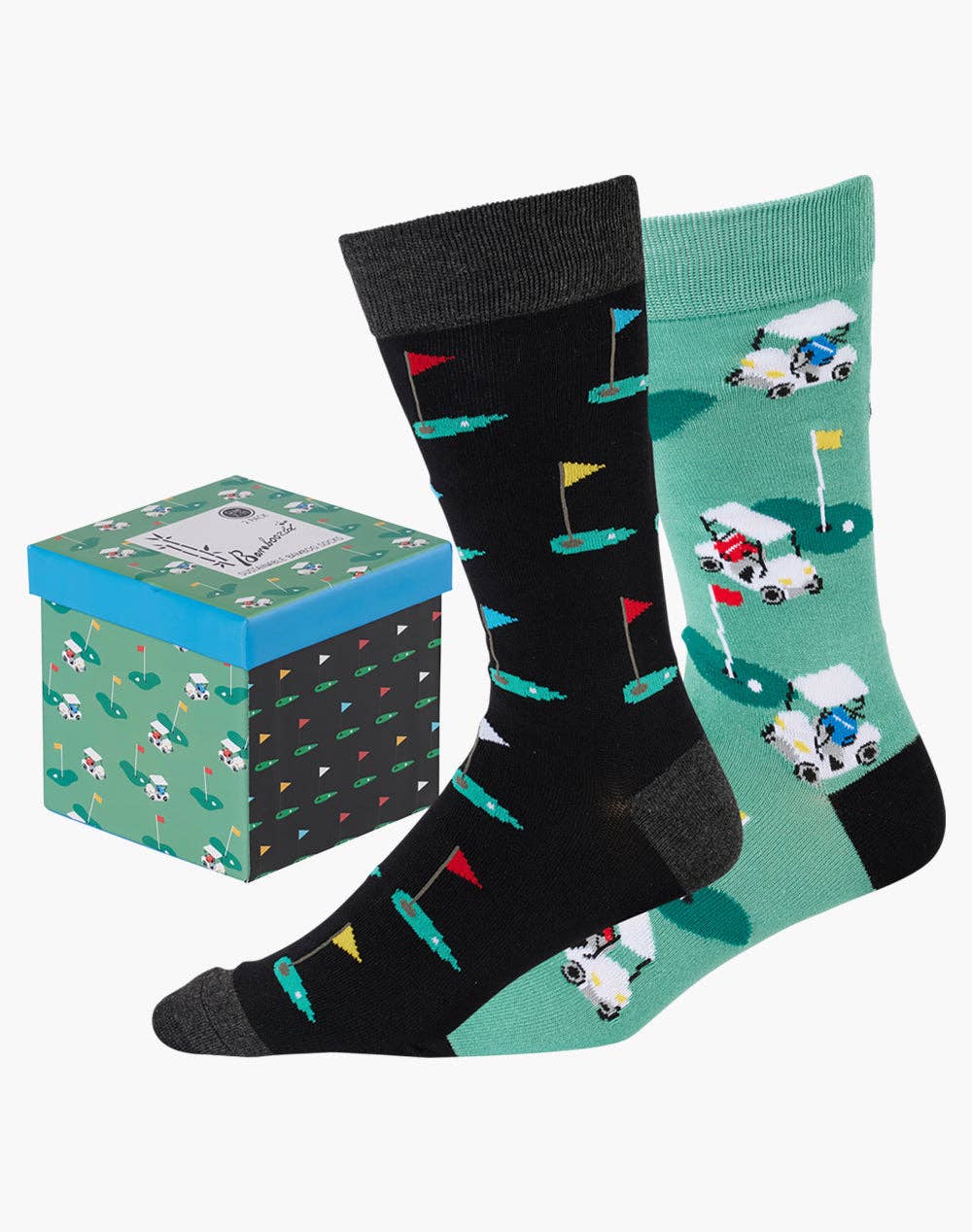 Bamboozld - Mens Gold Green 2 Pack Sock Gift Box - Multi