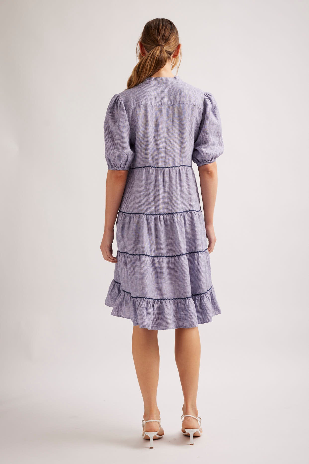 Alessandra - Marcella Dress Houndstooth - Navy