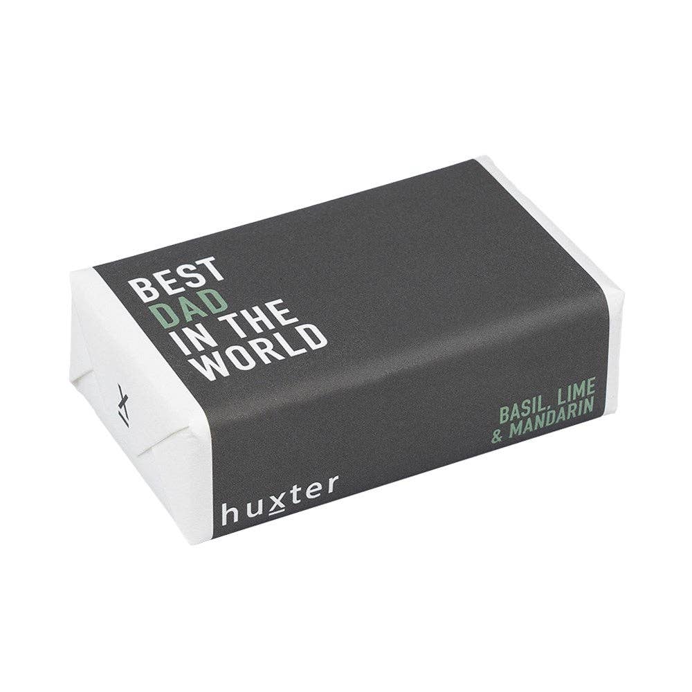 Huxter - Best Dad in the world - Grey Triple-milled soap - Basil, Lime & Mandarin