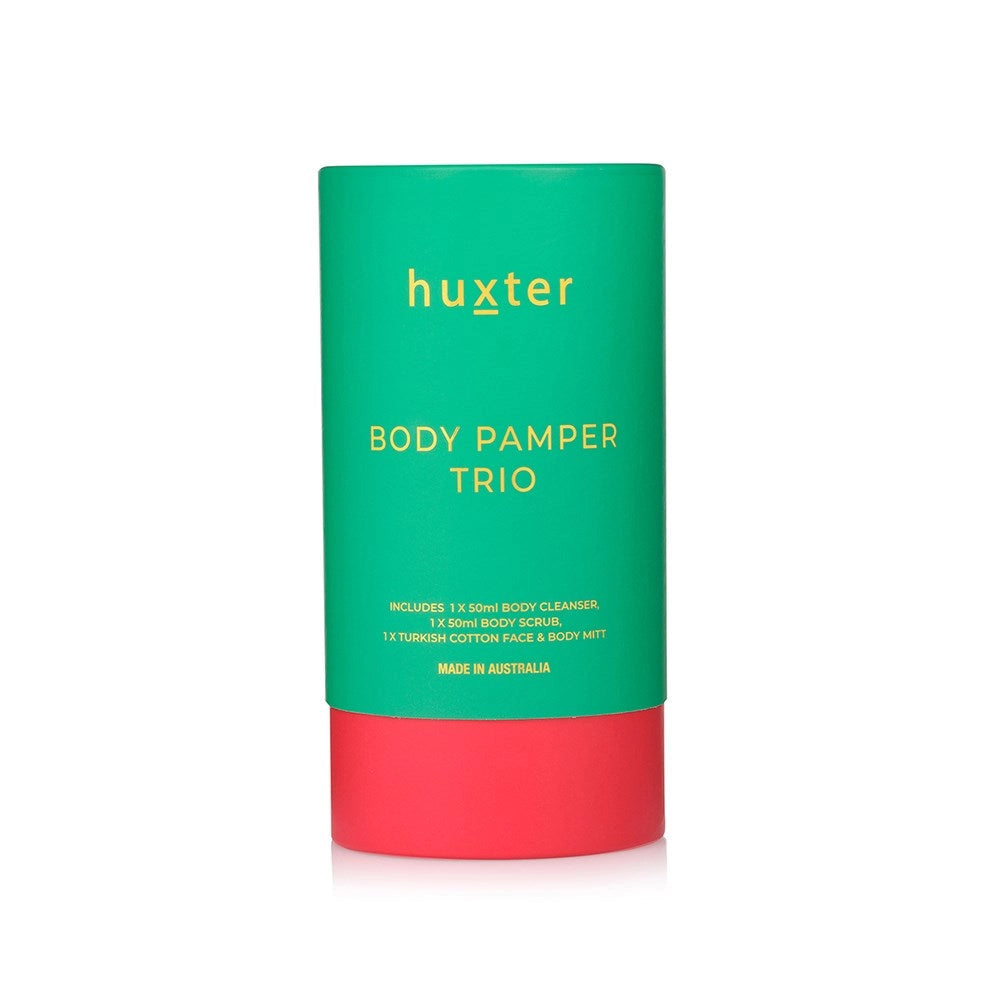 Huxter - Body Pamper Trio - Emerald Green with Bright Pink