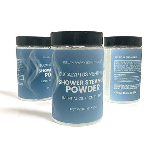 Relax Away Essentials - Shower Steamer Powder - 6 oz  - Eucalyptus menthol