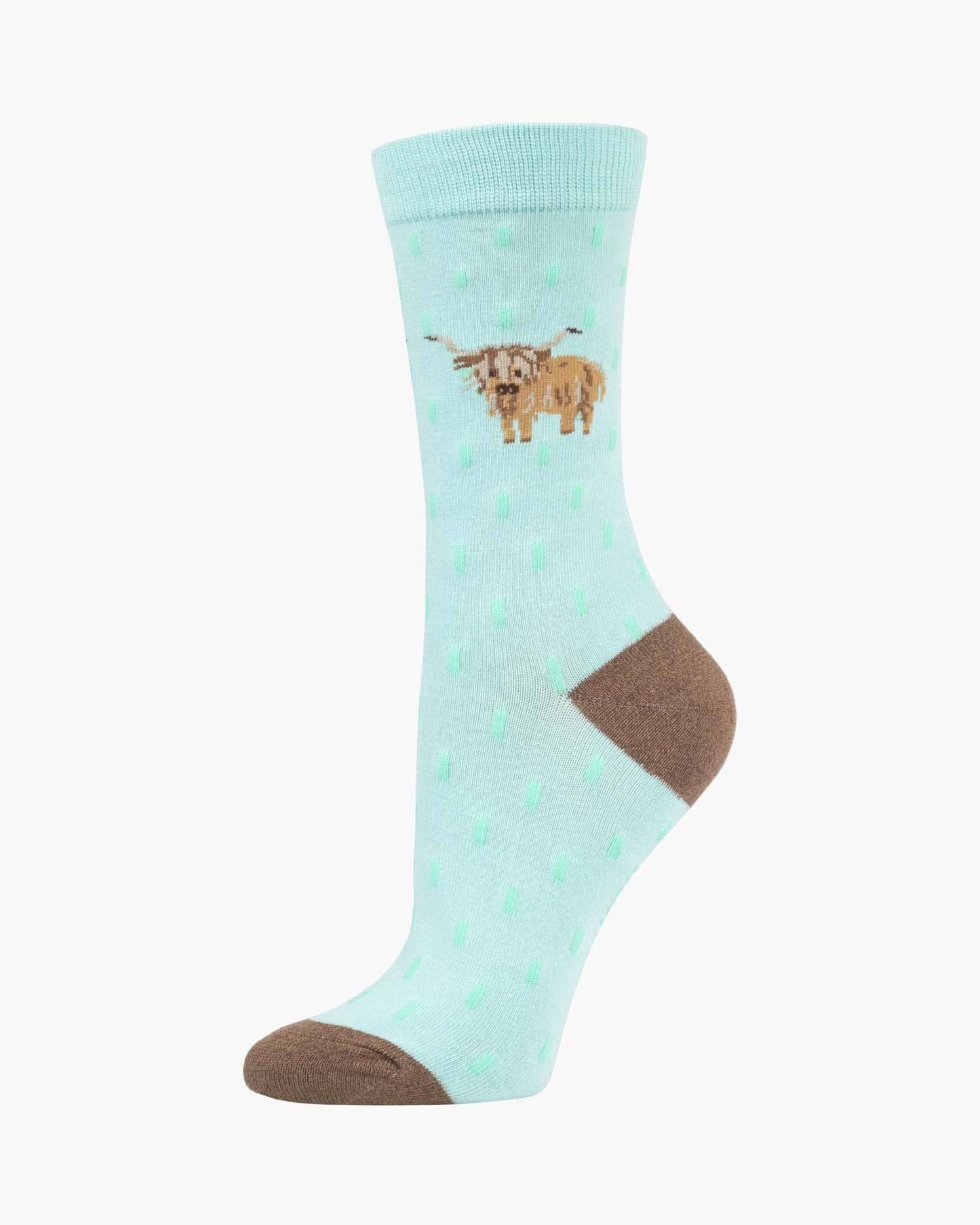 Bamboozld - Womens Lady Moo Cow Bamboo Sock - Mint