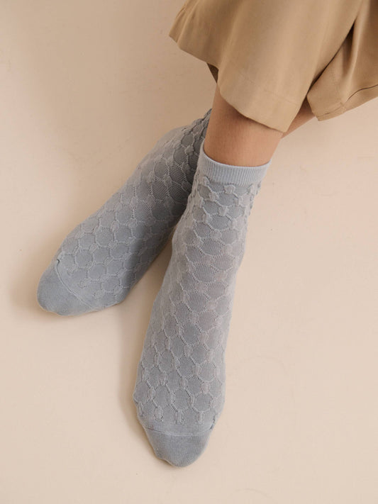 Angels Whisper Accessories - Hive Textured Winter Socks - Grey