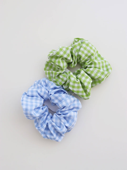 Angels Whisper Accessories - Gingham Scrunchies 2 Pack Set - Berry