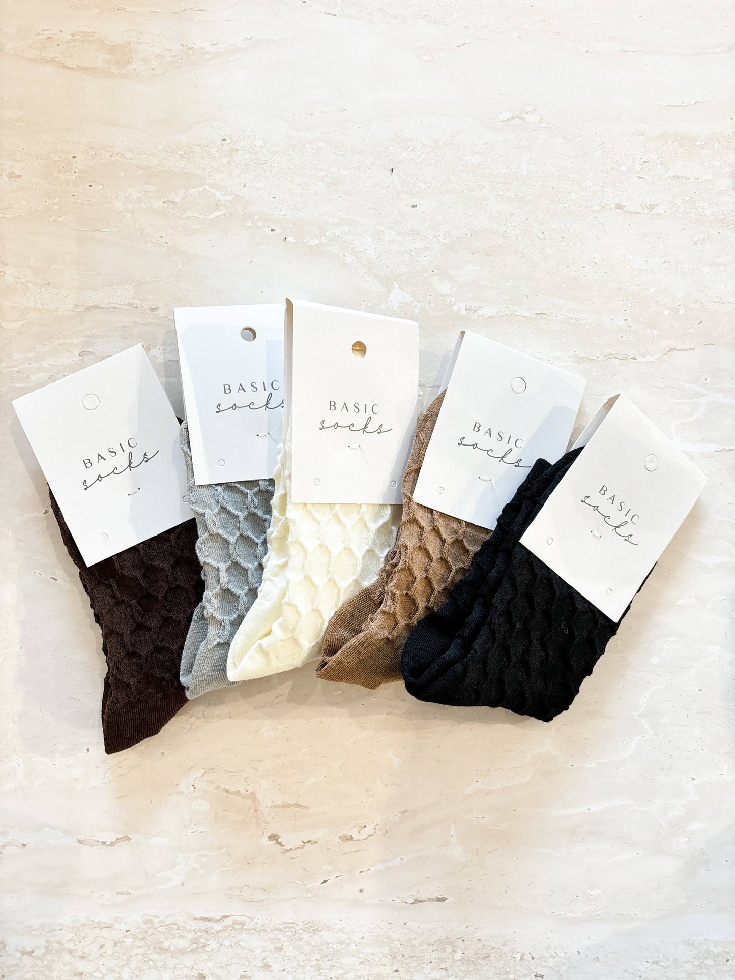 Angels Whisper Accessories - Hive Textured Winter Socks - White