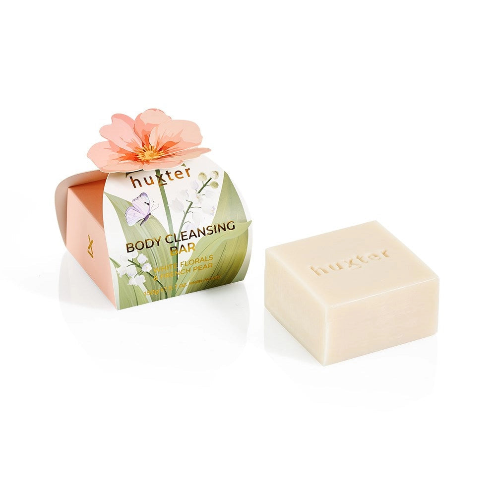 Huxter - Body Cleansing Bar Gift Box - Peach Flower - White Florals & French Pear