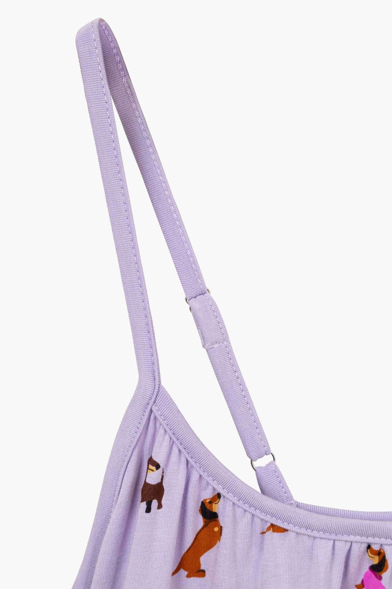 Bamboozld - Womens Dachshund Dreaming Bamboo Jersey Nightie - Lilac
