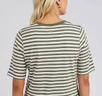 Elm Lifestyle Merry Tee Dress- Clover/Pearl Stripe