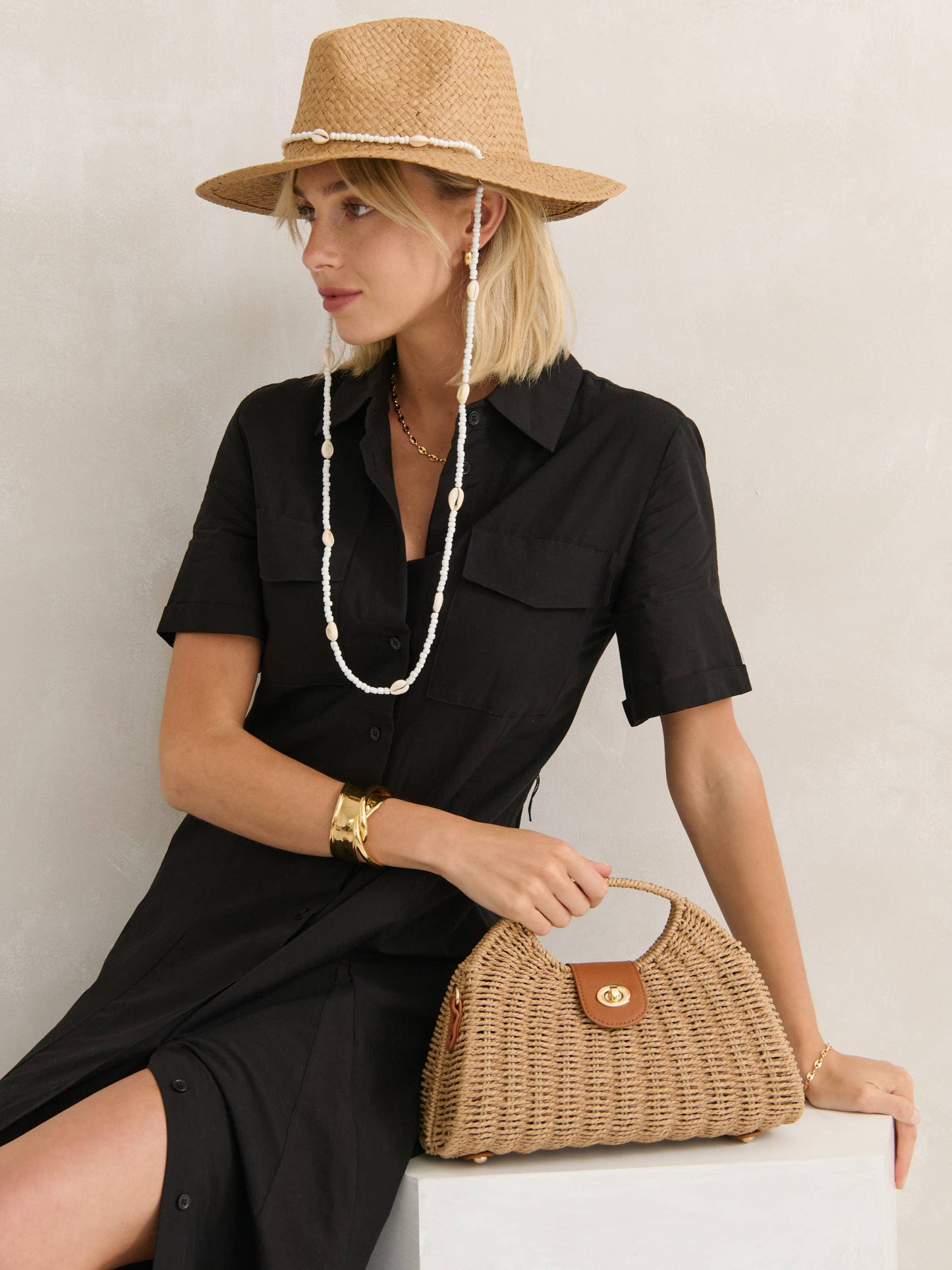 Angels Whisper Accessories - Maggie Summer Straw Bag - Tan