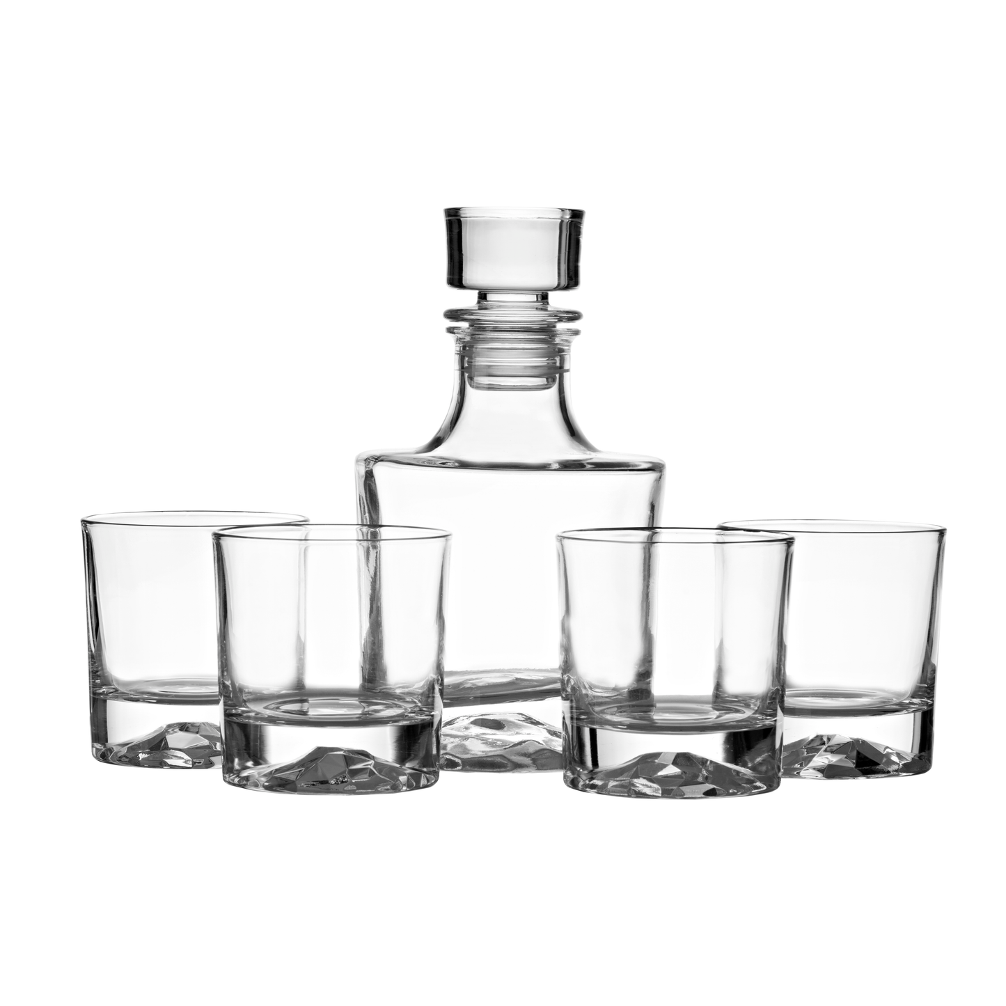 Bezrat -Whiskey Decanter & 4 Whiskey Glasses Set Airtight Stopper