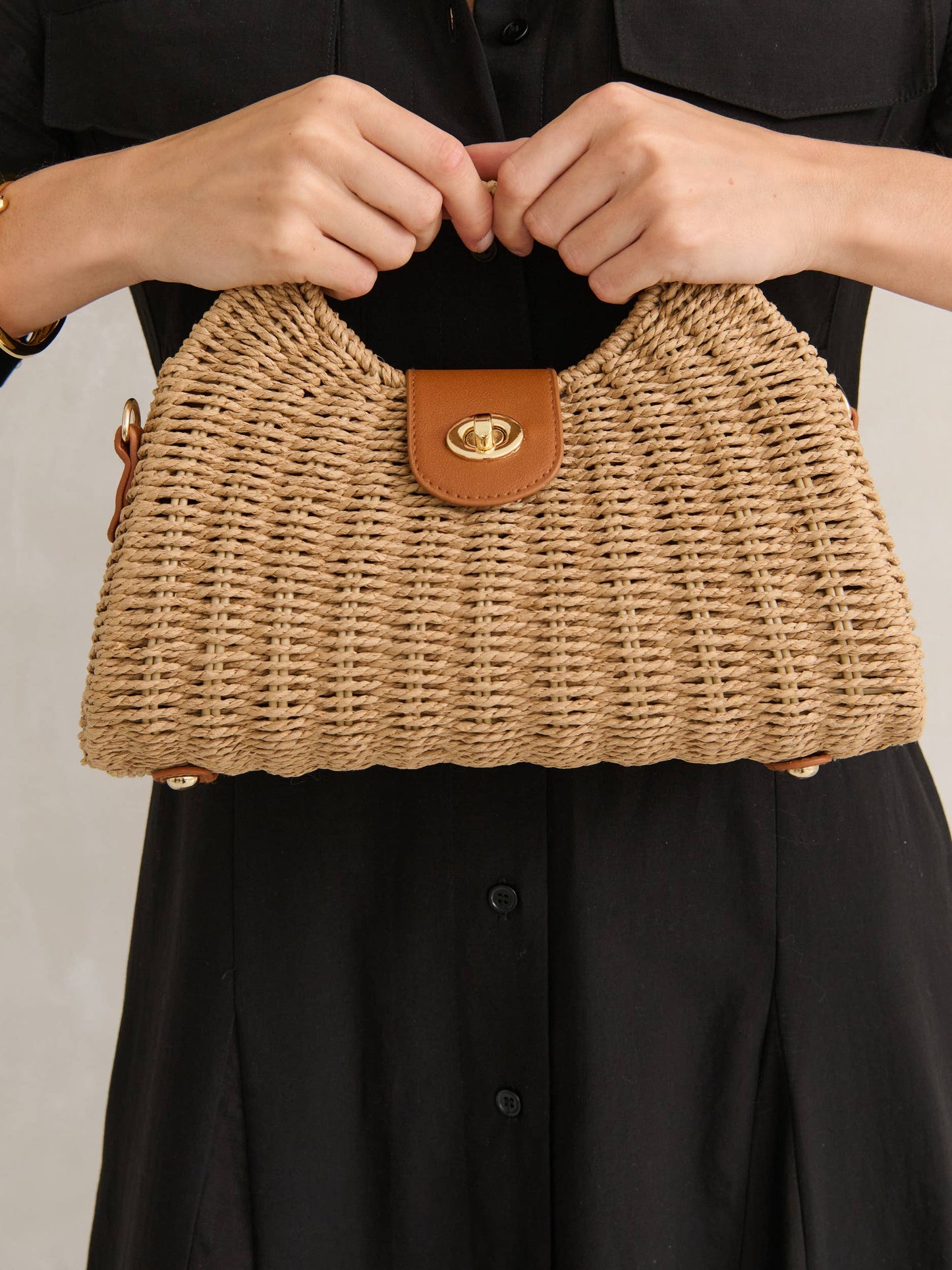 Angels Whisper Accessories - Maggie Summer Straw Bag - Tan
