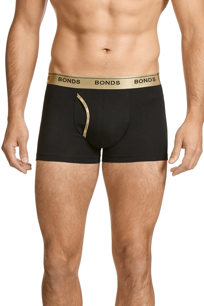 Bonds Men Guyfront Trunk - Black and Gold