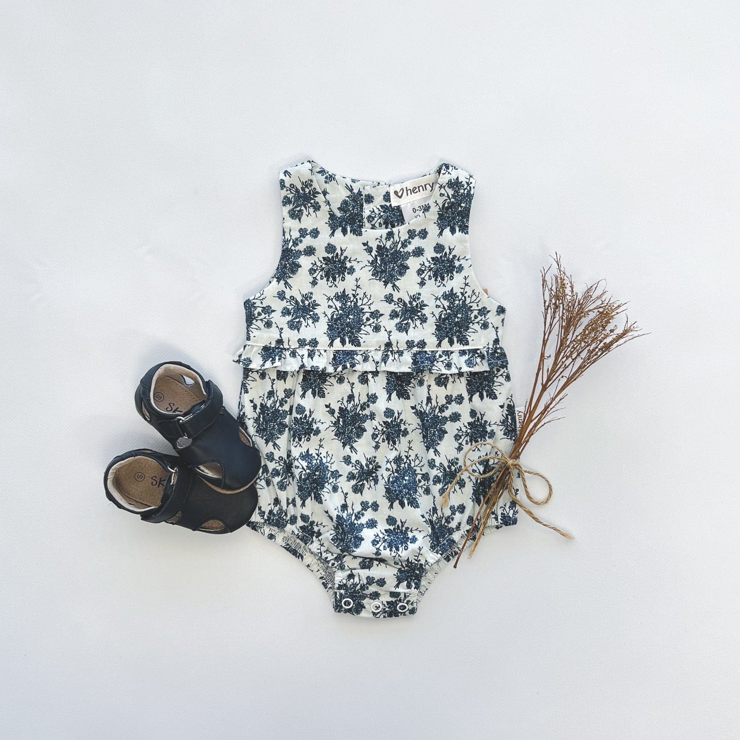 Love Henry - Girls Nora Playsuit - Navy Floral