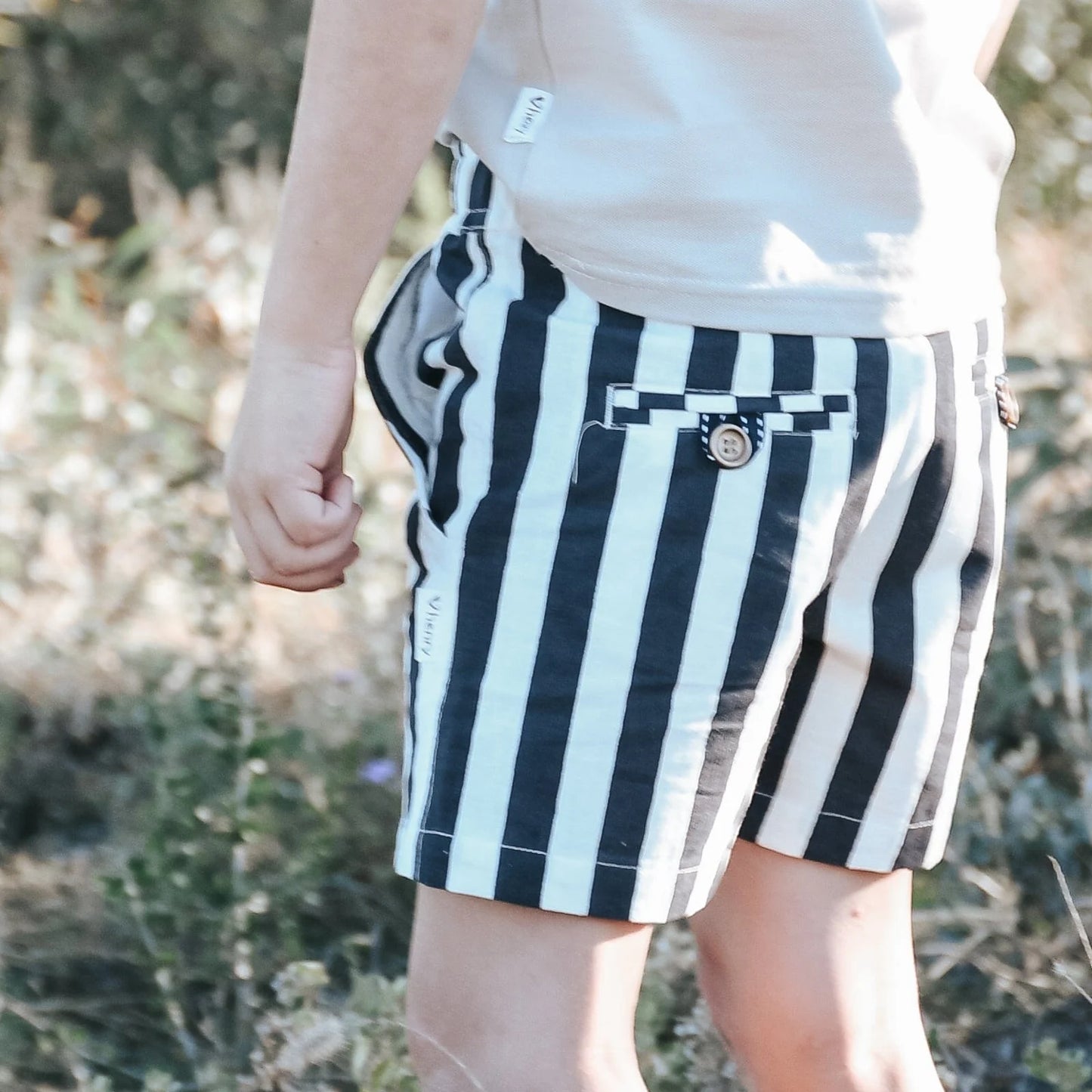 Love Henry - Boys Sonny Shorts - Large Navy Stripe