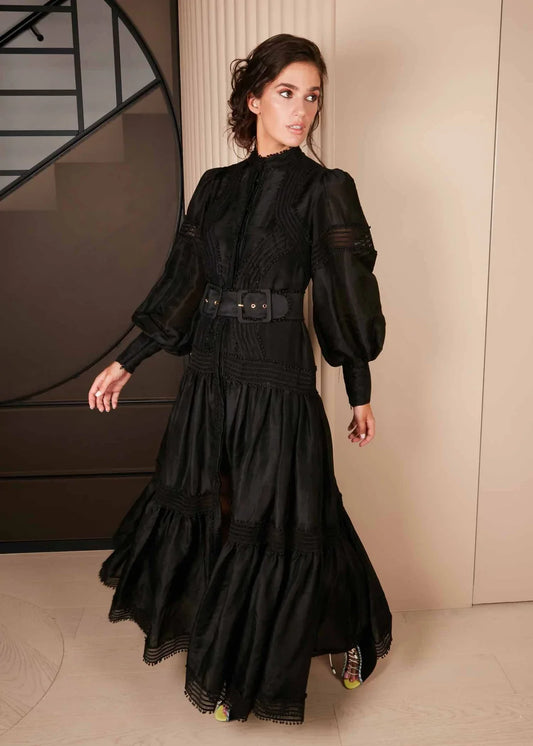 HIRE DRESS - MACKENZIE MODE - BACK IN BLACK MAXI DRESS