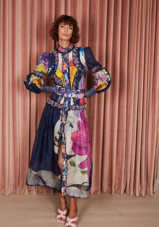 HIRE DRESS - MACKENZIE MODE - ROSE AMOUNG THORNS MAXI DRESS