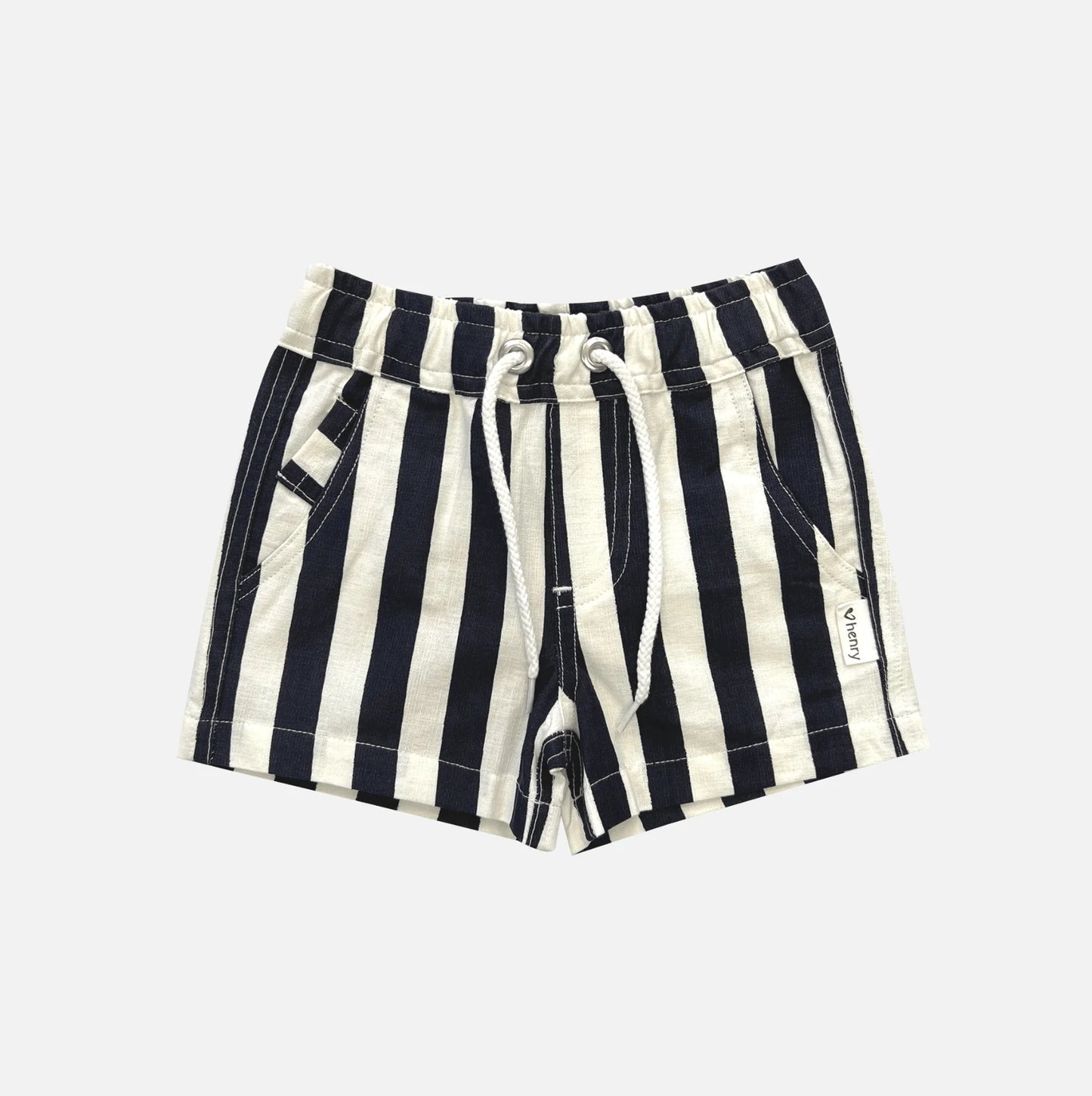 Love Henry - Boys Sonny Shorts - Large Navy Stripe