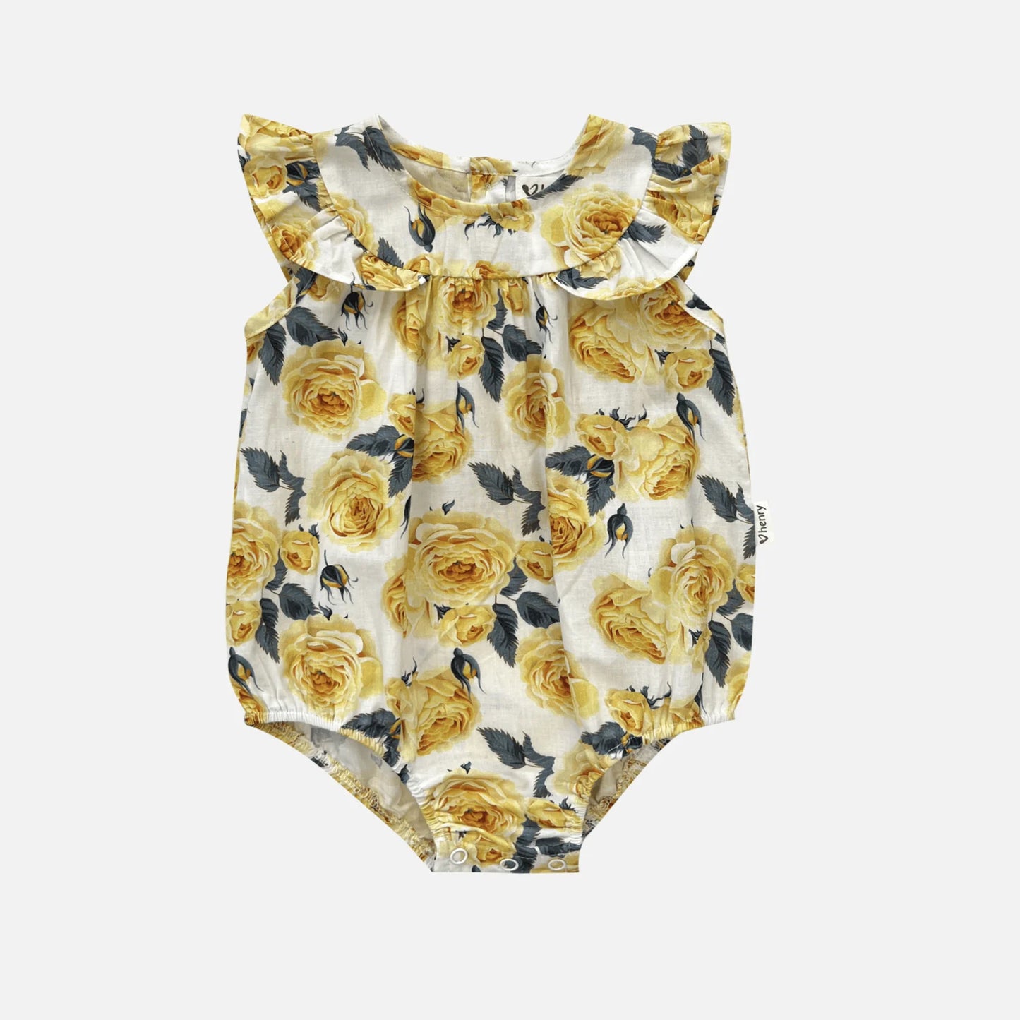 Love Henry - Girls Neve Playsuit - Lemon Floral