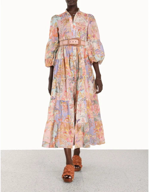 HIRE DRESS - ZIMMERMANN - CIRC TIERED SHIRT MAXI DRESS