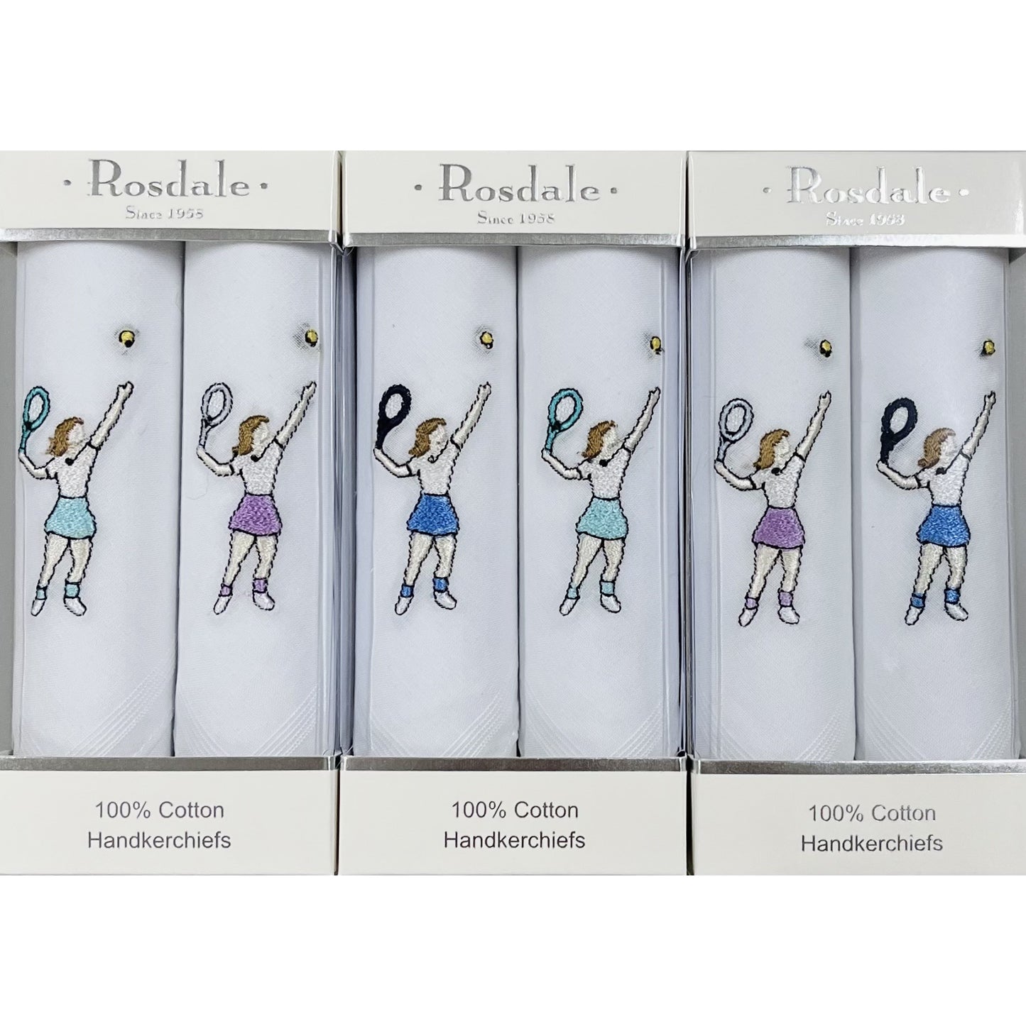 Rosdale - Tennis Ladies Handkerchief - 2 Pack