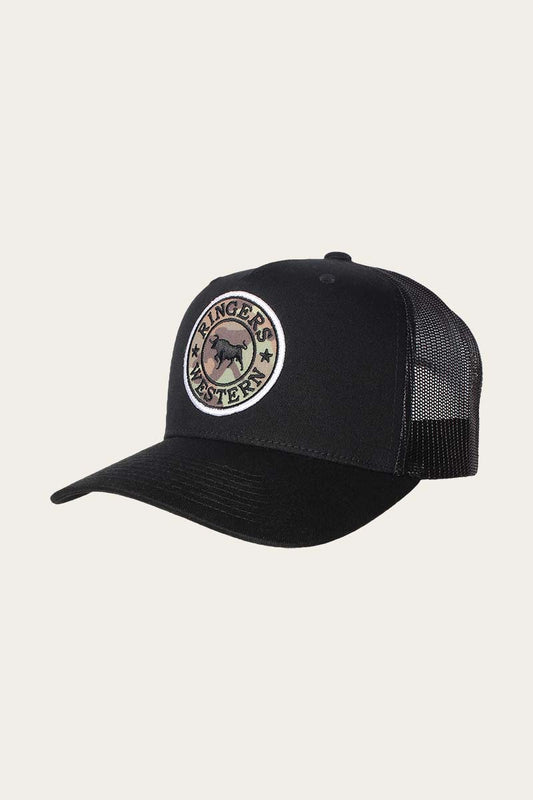 Ringers Western - Signature Bull Trucker - Black with Camo