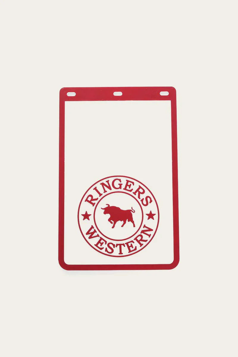 Ringers Western 4WD Mud Flaps - White / Burgundy