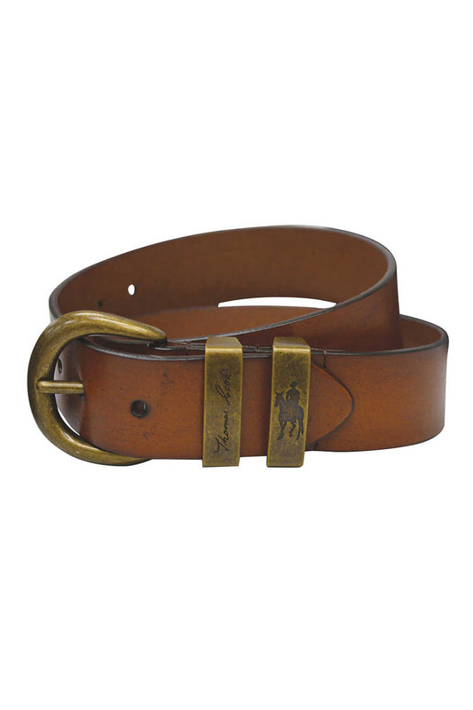 Thomas Cook - Brass Twin Keeper Belt - Camel