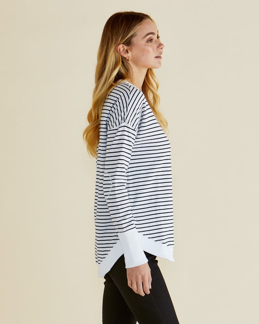 Betty Basics - Lucy French Terry Sweat - Awning Stripe