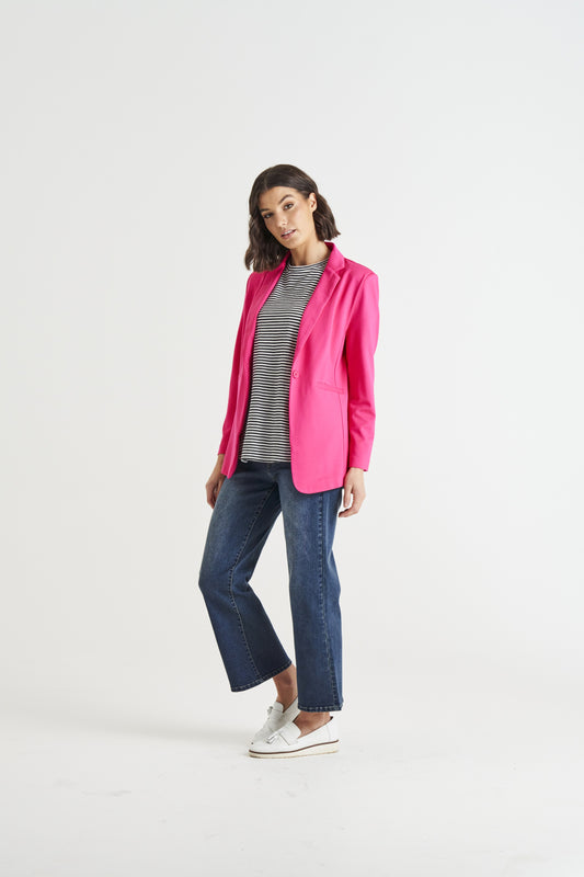 Betty Basics - Portsea Single Breasted Blazer - Bubblegum Pink