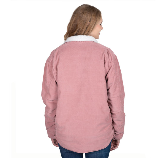 PRE ORDER  - Just Country Diamantina Sherpa Corduroy Jacket - Dusty Pink