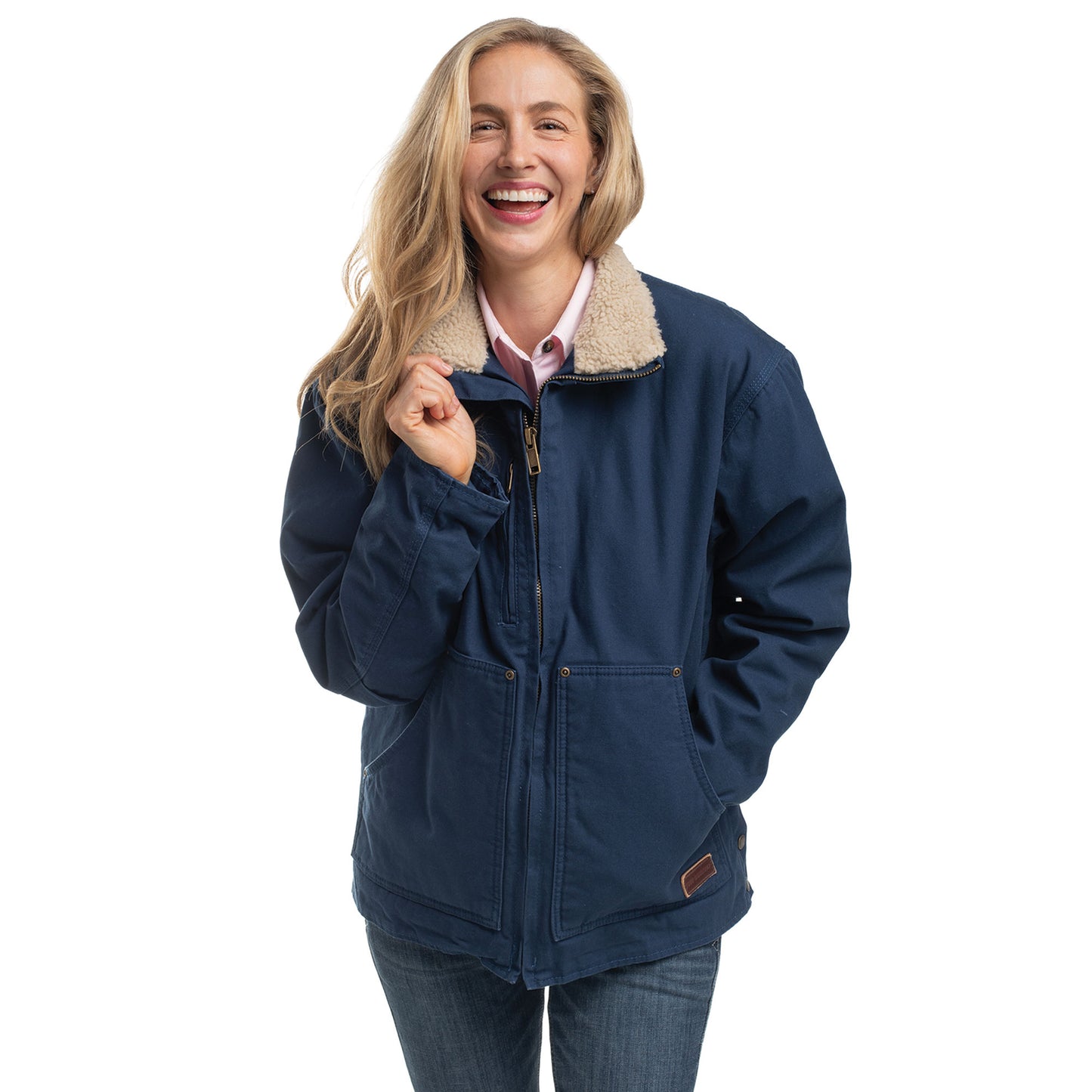 PRE ORDER  - Just Country Diamantina Sherpa Jacket - Navy