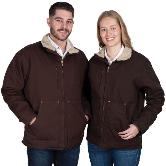 PRE ORDER  - Just Country Diamantina Sherpa Jacket - Chocolate