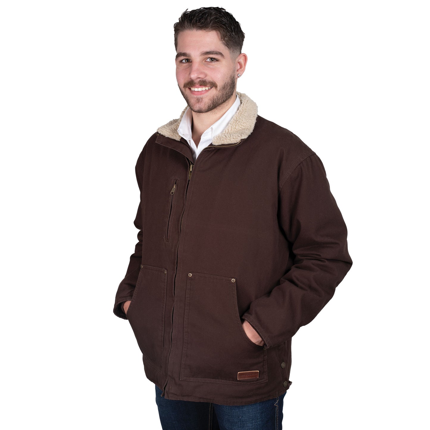 PRE ORDER  - Just Country Diamantina Sherpa Jacket - Chocolate