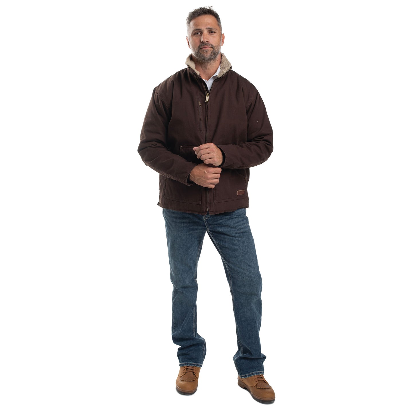 PRE ORDER  - Just Country Diamantina Sherpa Jacket - Chocolate