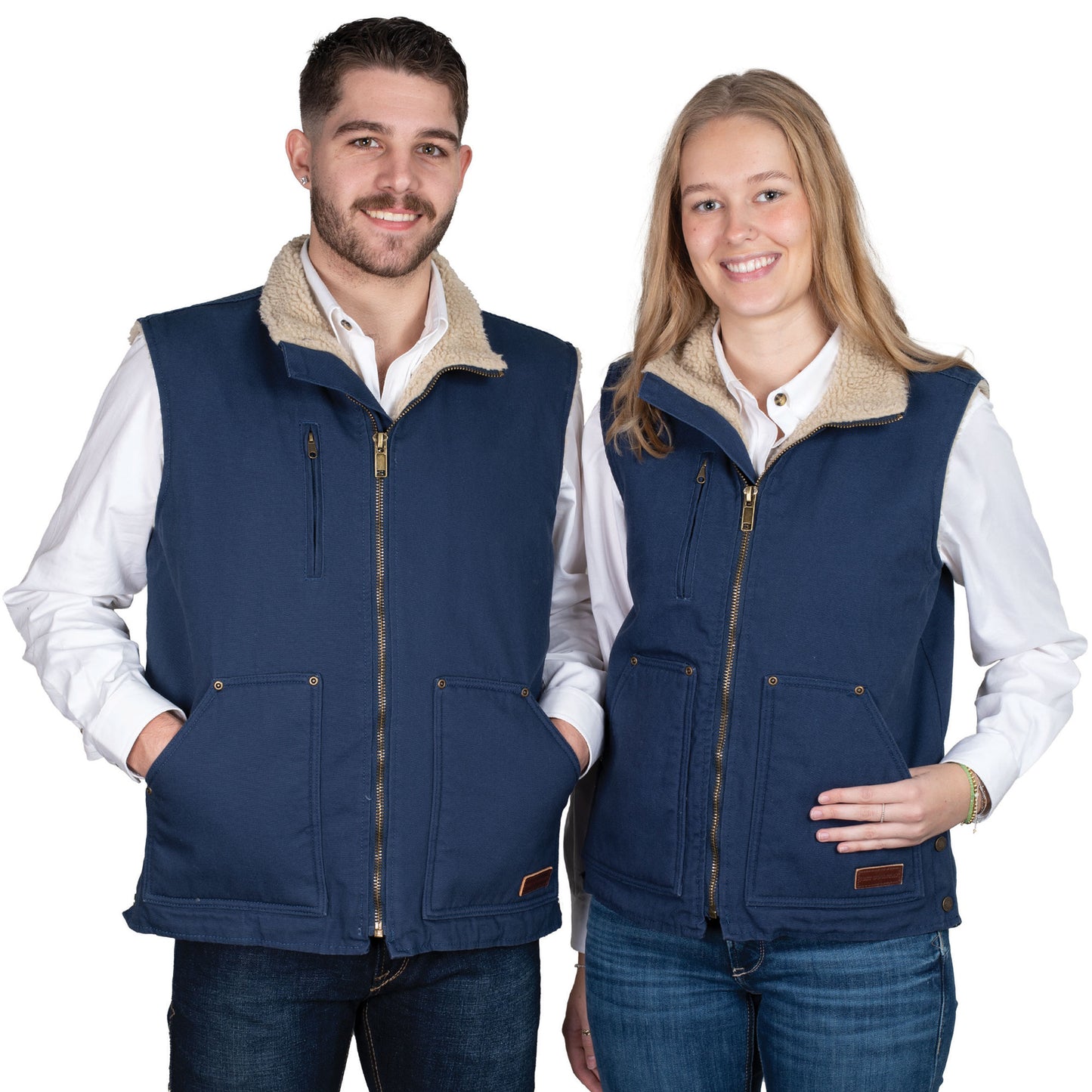 PRE ORDER - Just Country Diamantina Sherpa Vest - Navy