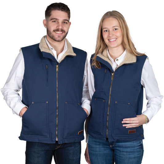 PRE ORDER - Just Country Diamantina Sherpa Vest - Navy