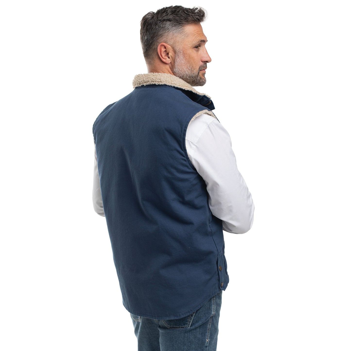 PRE ORDER - Just Country Diamantina Sherpa Vest - Navy