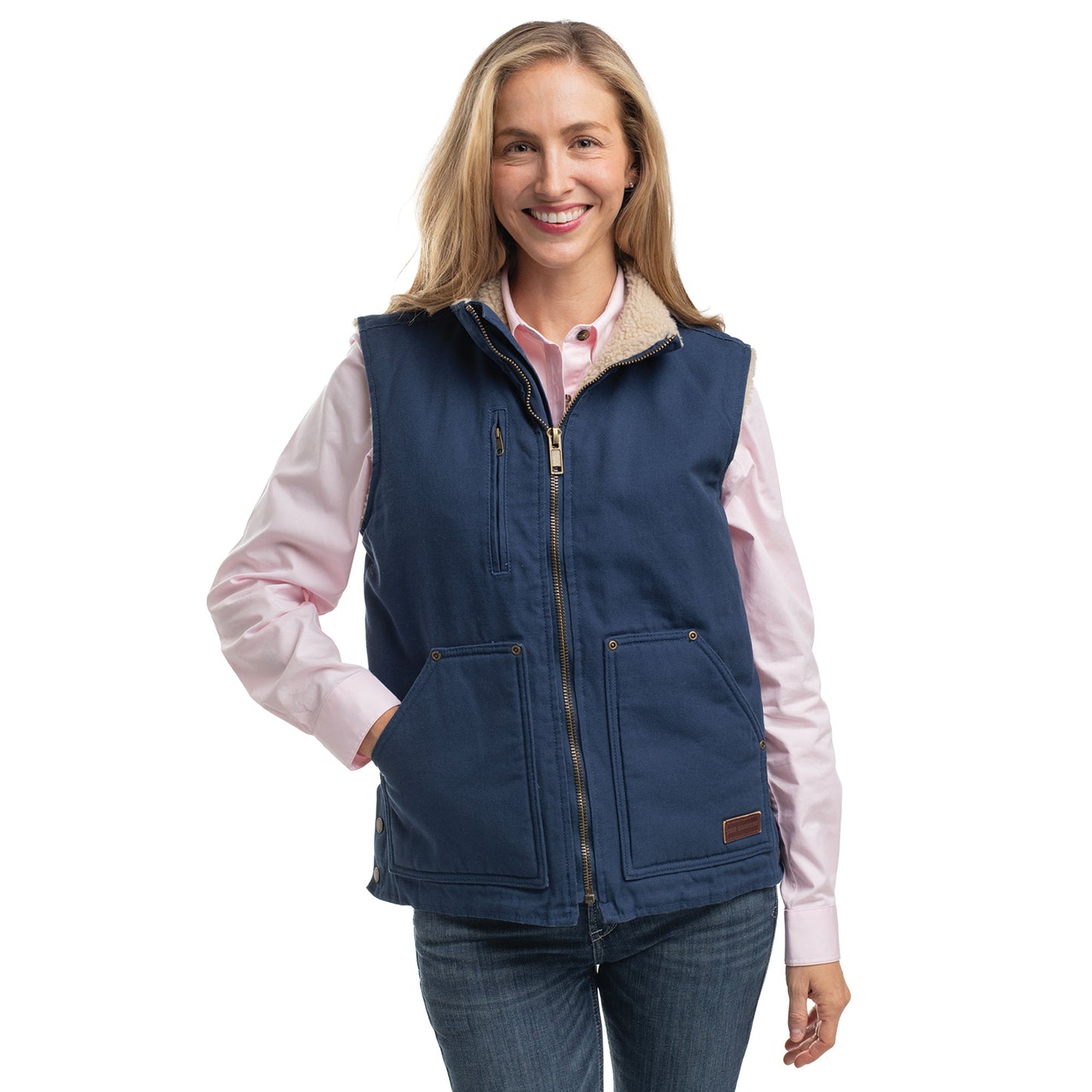 PRE ORDER - Just Country Diamantina Sherpa Vest - Navy