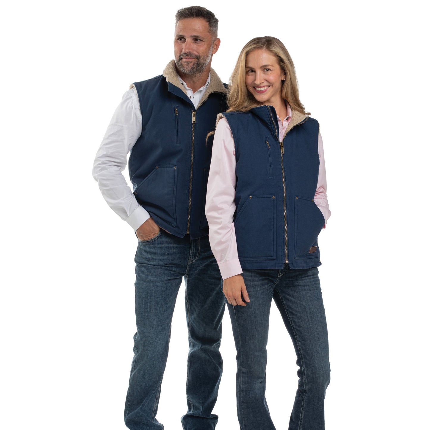 PRE ORDER - Just Country Diamantina Sherpa Vest - Navy