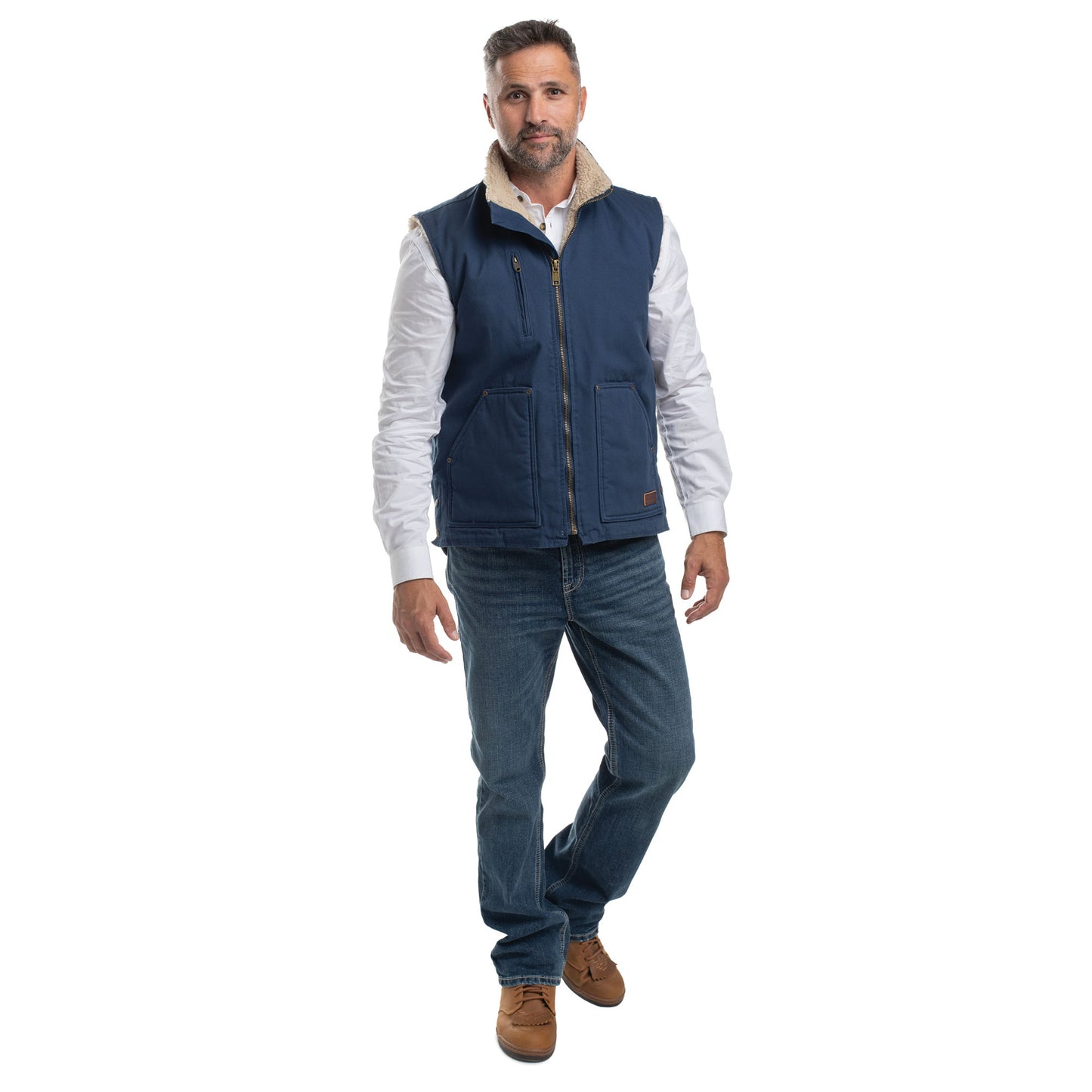 PRE ORDER - Just Country Diamantina Sherpa Vest - Navy