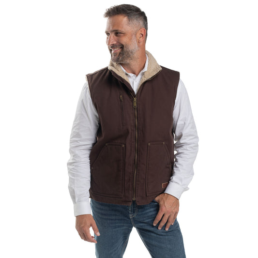 PRE ORDER - Just Country Diamantina Sherpa Vest - Chocolate