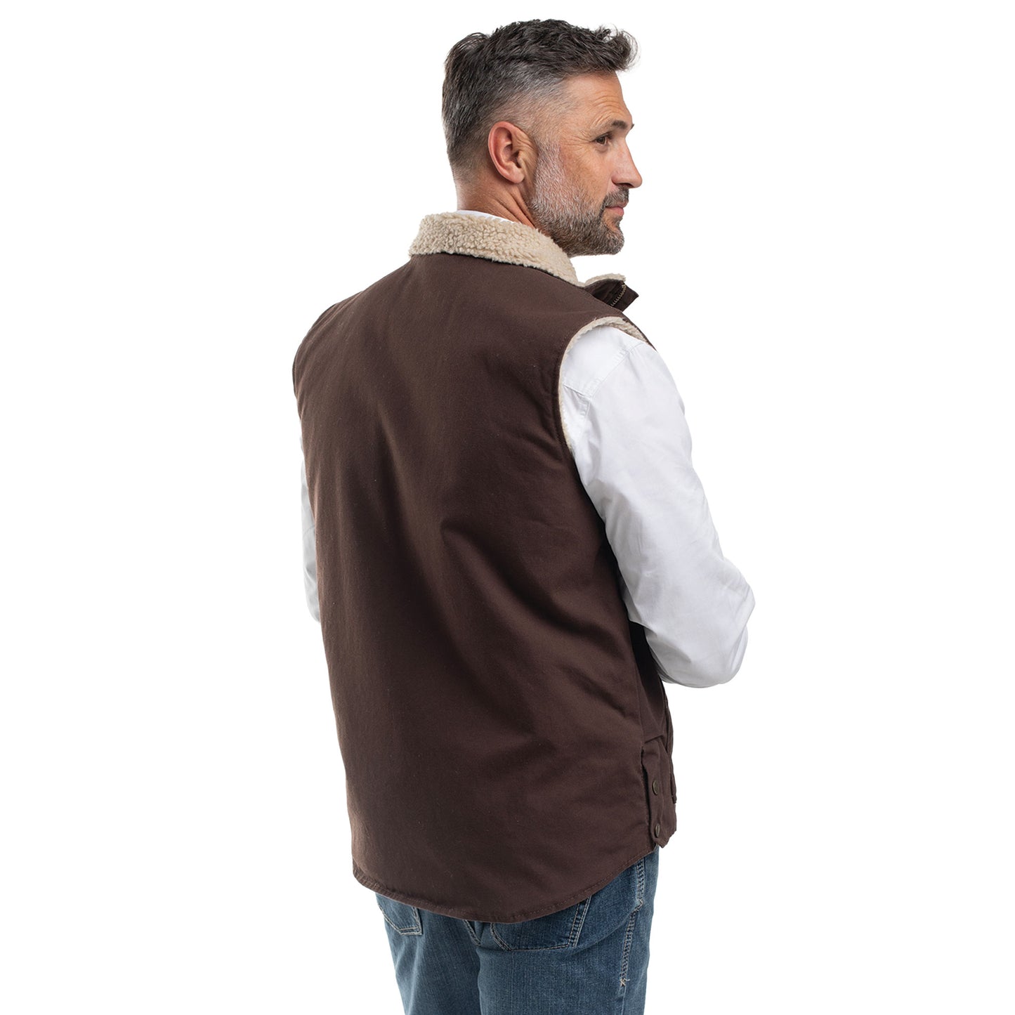 PRE ORDER - Just Country Diamantina Sherpa Vest - Chocolate