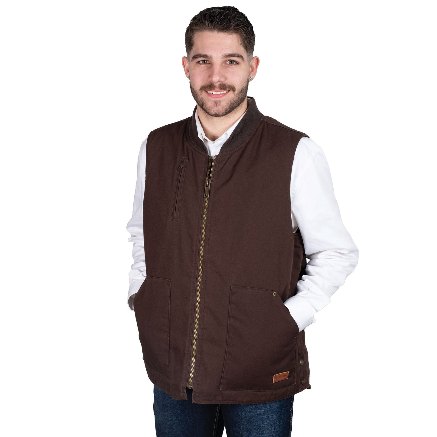 PRE ORDER - Just Country Diamantina Vest - Chocolate