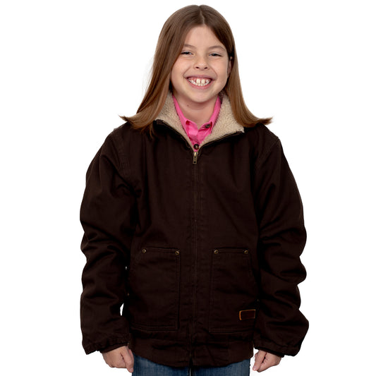 PRE ORDER - Just Country - Childrens Diamantina Sherpa Jacket - Chocolate