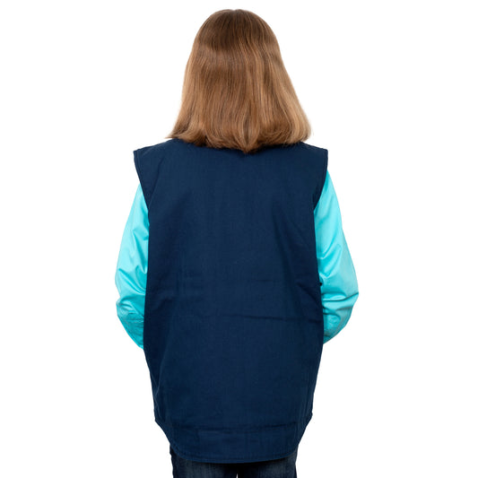 PRE ORDER - Just Country - Childrens Diamantina Sherpa Vest - Navy