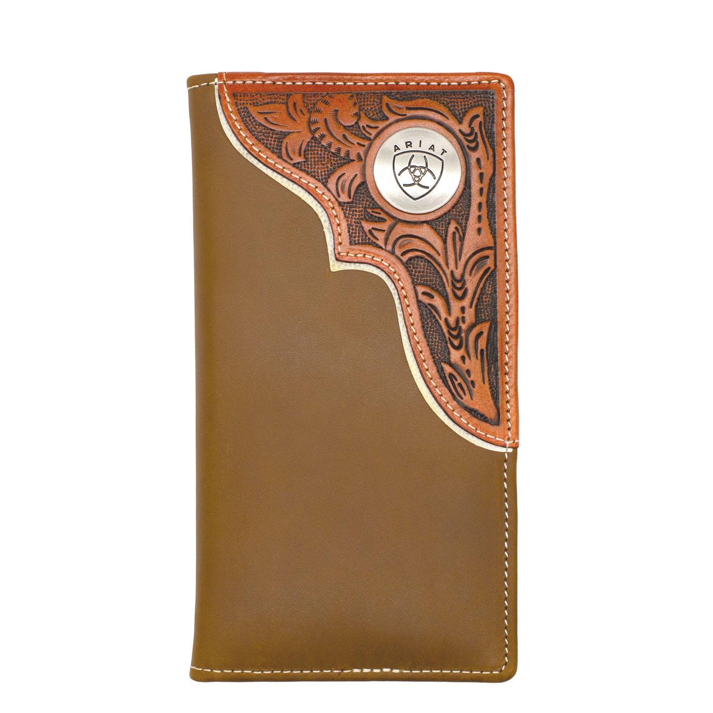 Ariat - Rodeo Wallet - Tooled Overlay - Mahogany/Tan