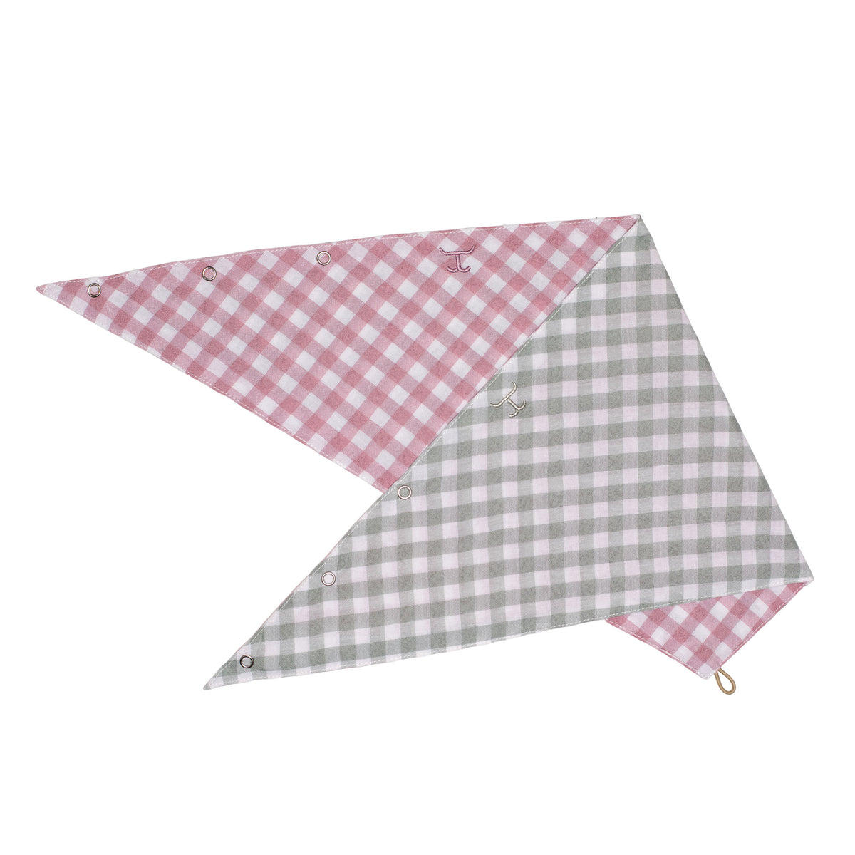 Just Country - Carlee Double Sided Neck Scarf - Berry & White Check/ Sage & White Check