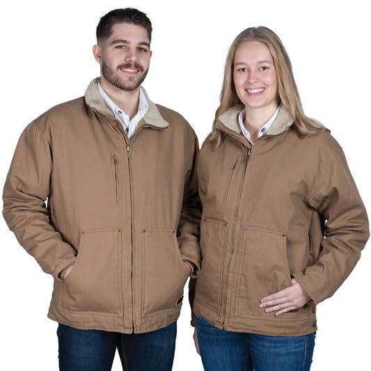 Adults Just Country Diamantina Sherpa Jacket - Khaki
