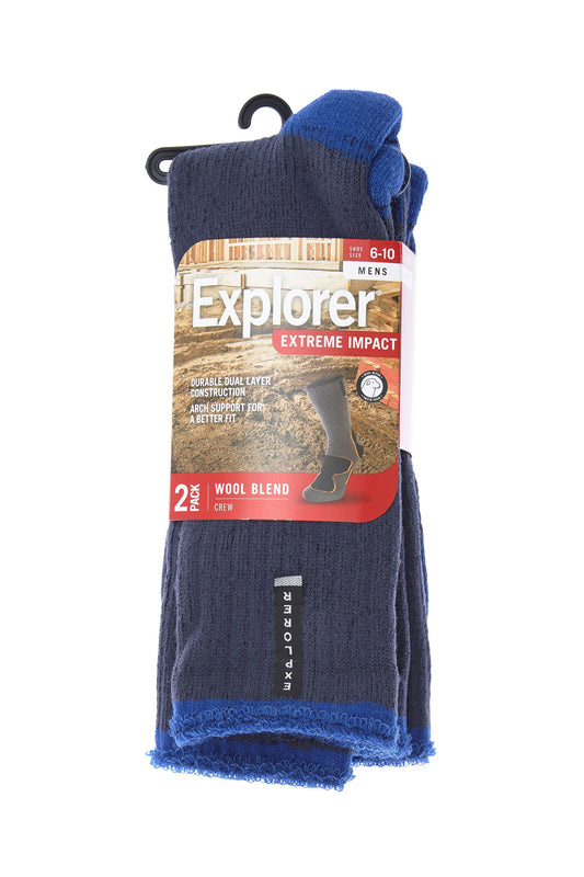 Bonds - Explorer Extreme Wool Crew Sock - 2 Pack - Navy/Blue